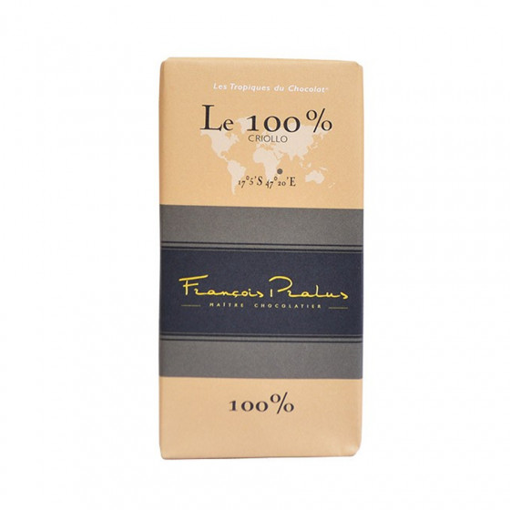 Tablette de pâte de cacao Le 100% noir Criollo 100g
